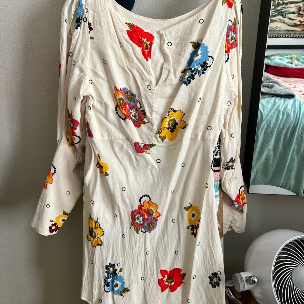 Free People Floral Peek-a-boo Sleeve Dress - Picture 2 of 3